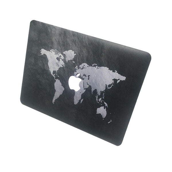 Blackmap With Apple Cut Out Logo - Macbook Case - Macbook Air Pro 13" inch  + Free Keyboard Cover