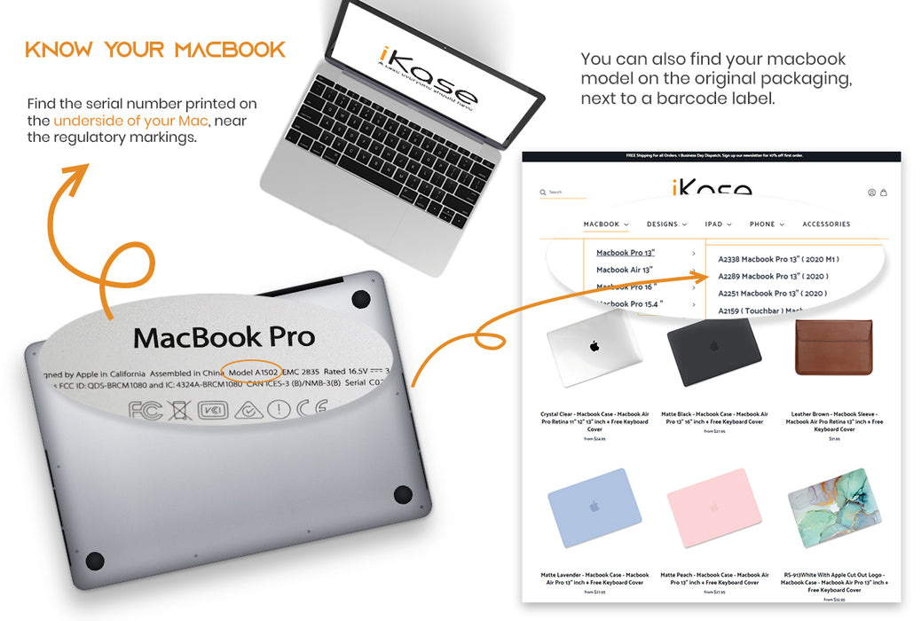 Blackmap With Apple Cut Out Logo - Macbook Case - Macbook Air Pro 13" inch  + Free Keyboard Cover