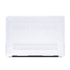 RS-1149White With Apple Cut Out Logo - Macbook Case - Macbook Air Pro 13" inch  + Free Keyboard Cover