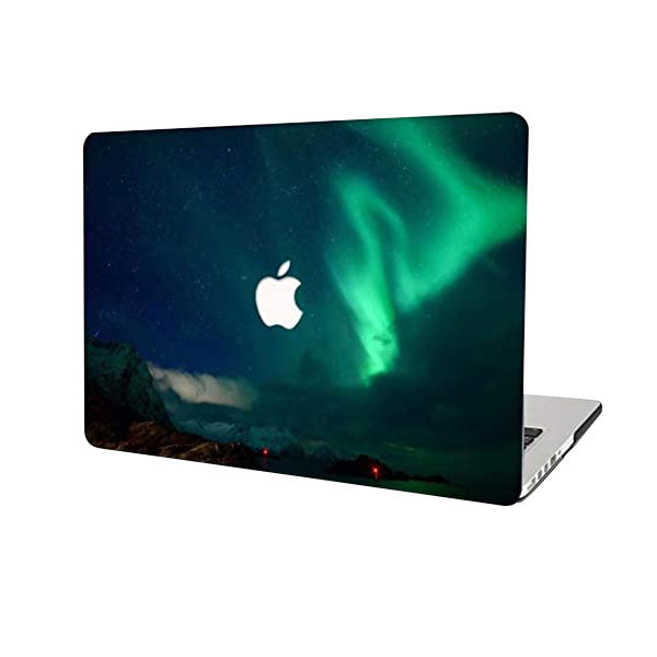 RS-682Black With Apple Cut Out Logo - Macbook Case - Macbook Air Pro 13" 13.6" inch  + Free Keyboard Cover