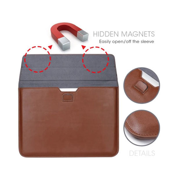 Leather Brown  - Macbook Sleeve -  Macbook Air Pro Retina M1 M2 13" 13.6" inch