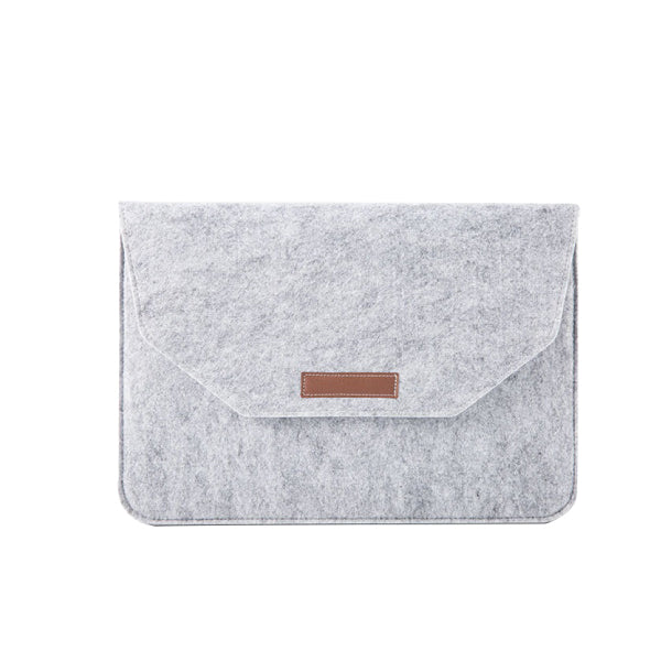 Wool Felt Grey  - Macbook Sleeve -  Macbook Air Pro Retina M1 M2 13" 13.6" inch