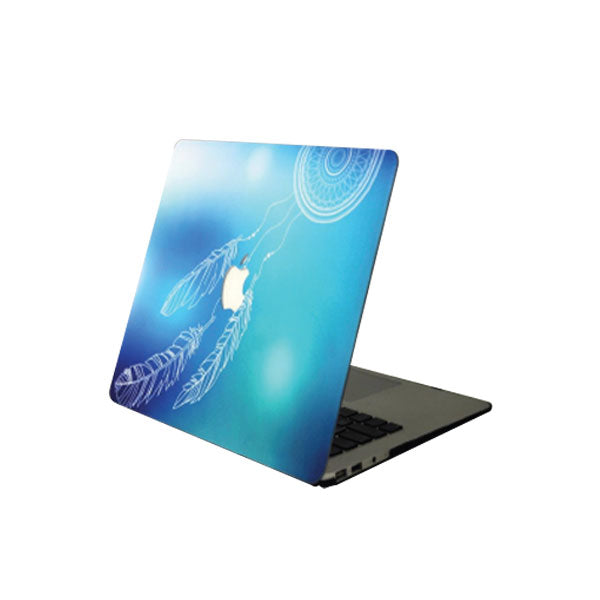 White Dreamcatcher With Apple Cut Out Logo - Macbook Case - Macbook Air Pro 13" inch  + Free Keyboard Cover